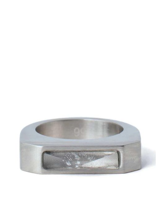 Anillo rectangular cepillado de Rick Owens de color Gray