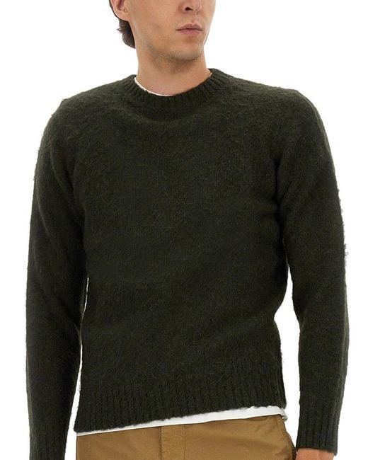 Aspesi Black Relaxed Fit Wool Jersey Sweater for men