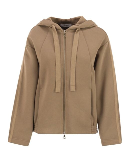 Max Mara Brown Omelia Cotton Hooded Sweatshirt