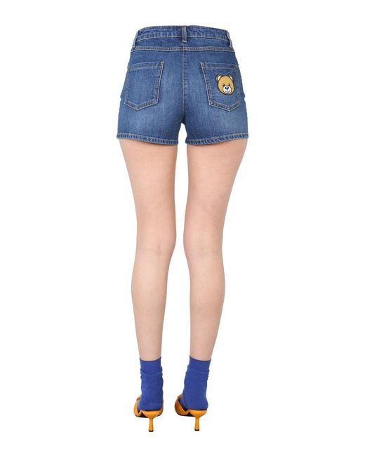 Moschino Blue Solid Shorts