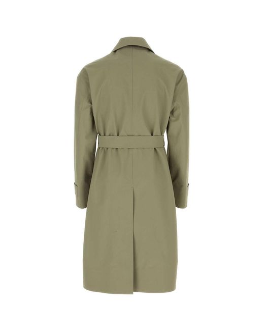 Jil Sander Army Green Cotton Trench Coat for men