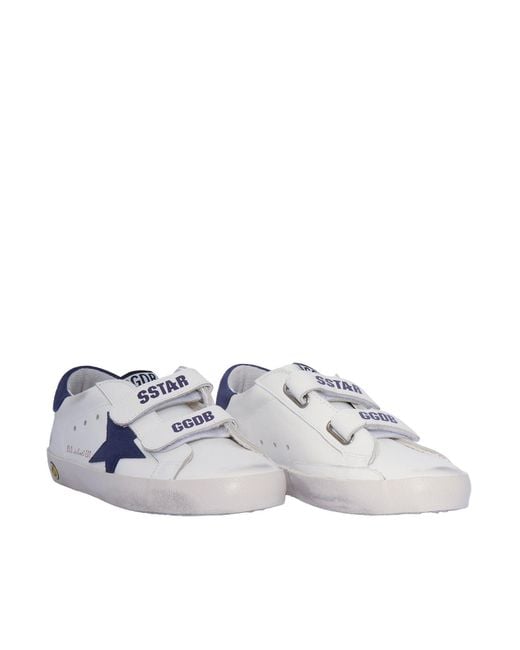 Golden Goose Deluxe Brand Blue Sneakers Old School Leather Upper Suede Star And Heel/ Depths