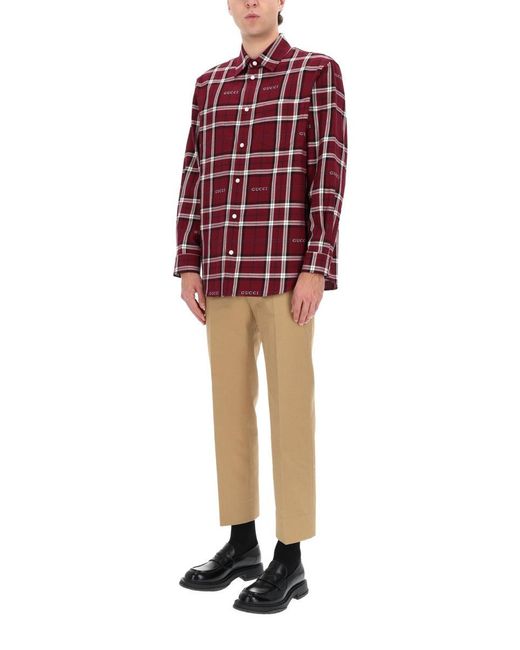 Gucci Red Shirt With Logo for men