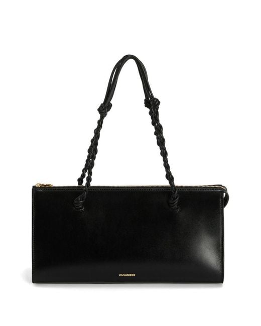 Jil Sander Black Tangle Leather Shoulder Bag