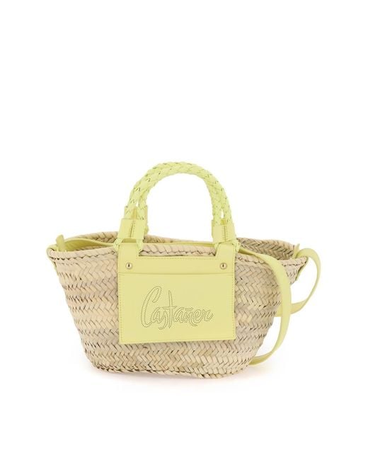Castaner Raffia Basket Bag Voor in het Yellow