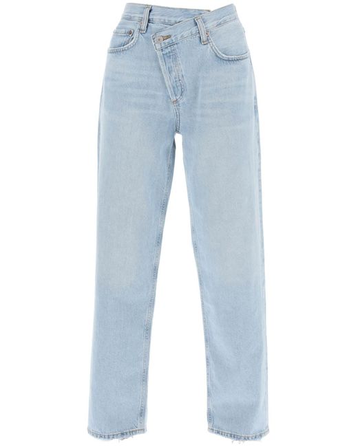 Jeans Criss Cross Con Chiusura Incrociata di Agolde in Blue