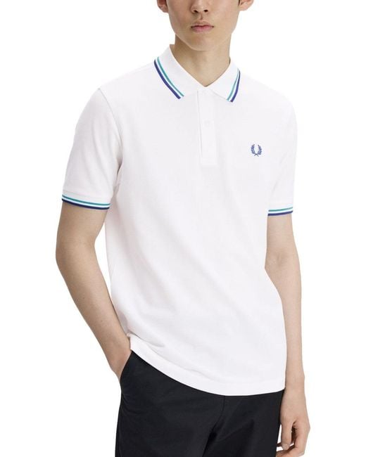 Fred Perry White Polo Con Logo