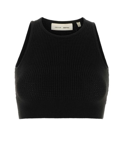 Fear Of God Black Polyester Blend Crop-top