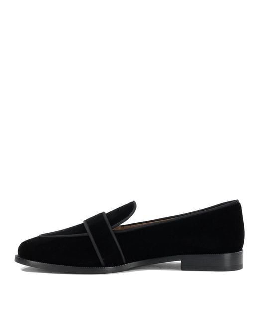 Aquazzura Black Suede Leather Loafers