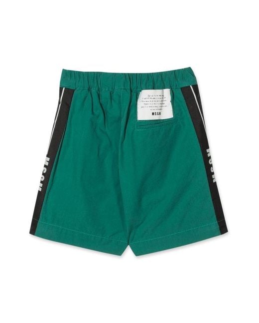 MSGM Green Cotton Bermuda for men