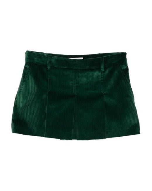 Miu Miu Green Gonne Velluto Coste