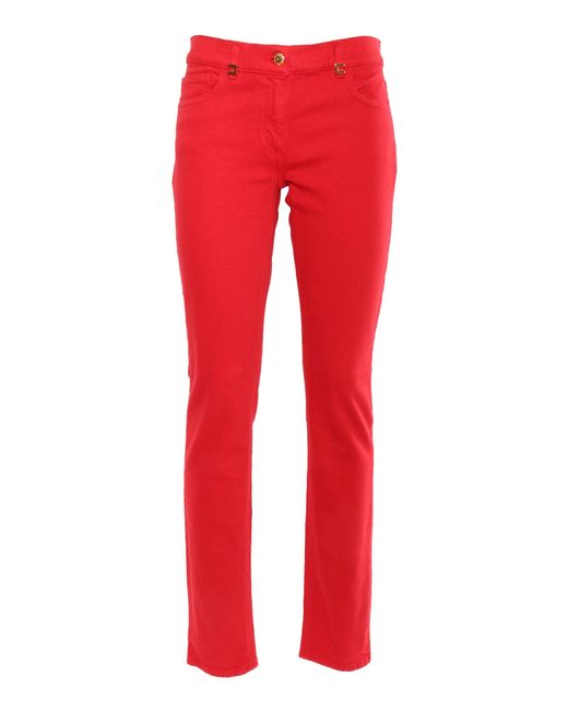 Elisabetta Franchi Red Fitted Jeans
