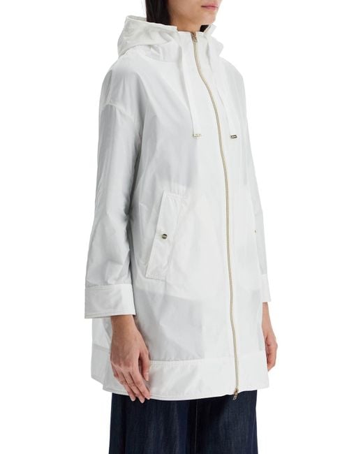 Herno White Waterproof 3/4 Sleeve Parka Techn Taffeta