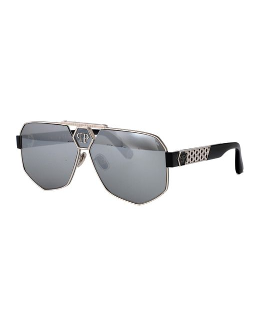Philipp Plein Gray Sunglasses for men