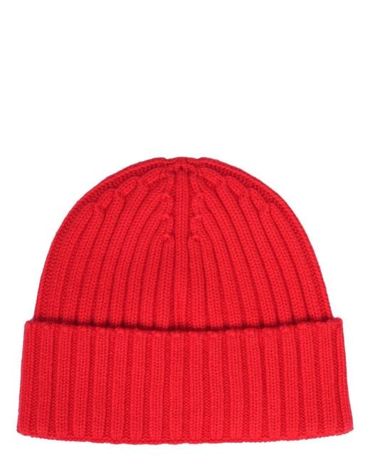 Mc2 Saint Barth Red Ribbed Hat