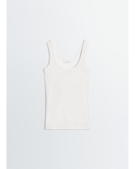 Lemaire Geribbelde Tanktop in het White