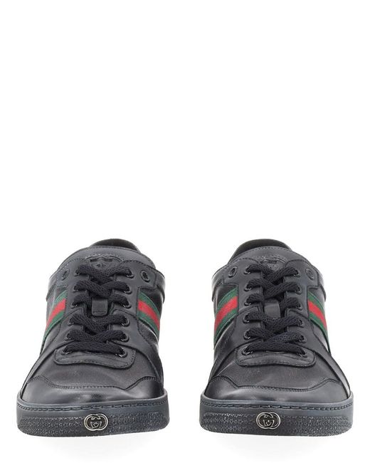 Gucci Black "Stretch" Leather Effect Sneaker for men