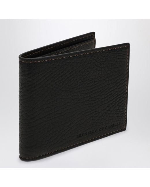 Brunello Cucinelli Black Bi-Fold Cardholder for men