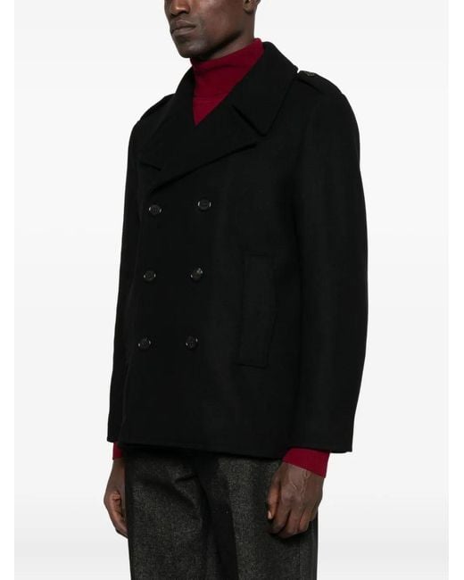 Saint Laurent Black Manteau M42 I Retouche Army Feu