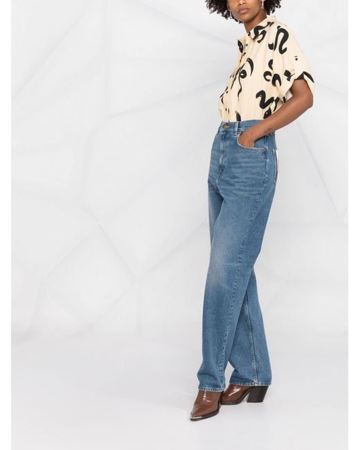 Golden Goose Deluxe Brand Blue Golden W's Kim Medium Stone Washed Denim