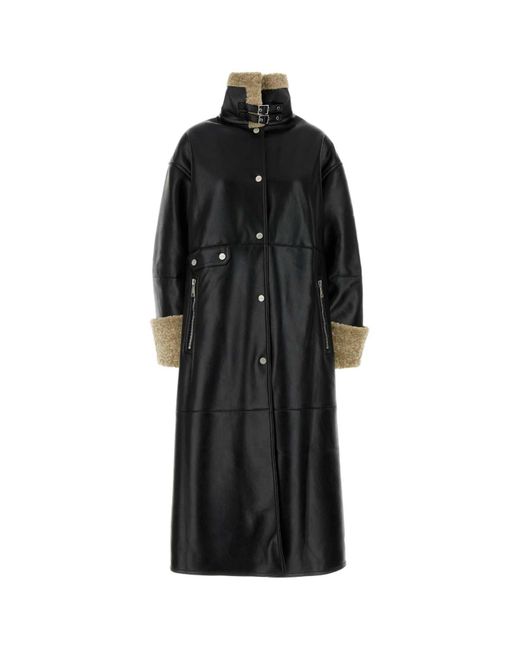 Nanushka Black Synthetic Leather Liesel Coat