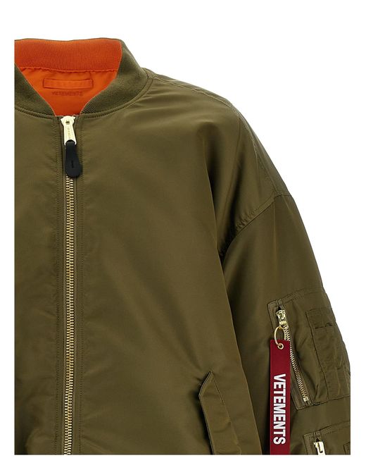Vetements 'alpha Industries Edition' Omkeerbare Bomberjack in het Green voor heren