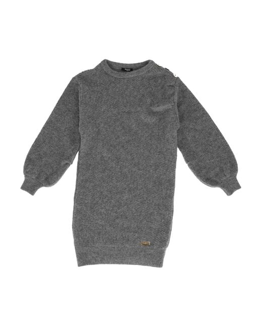 Balmain Gray Knit Dress