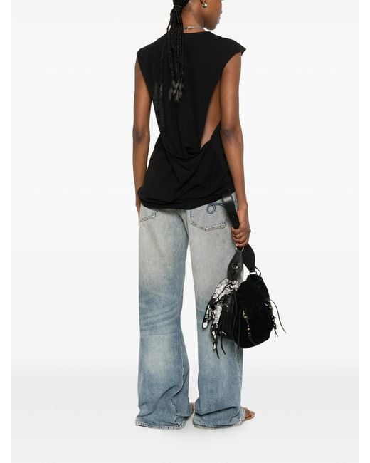 R13 Black Twisted Back Sleeveless T