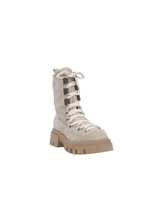Brunello Cucinelli Gray Suede Boots