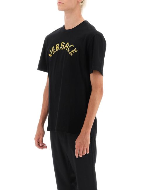 Versace Muschel Barock T -shirt in het Black voor heren