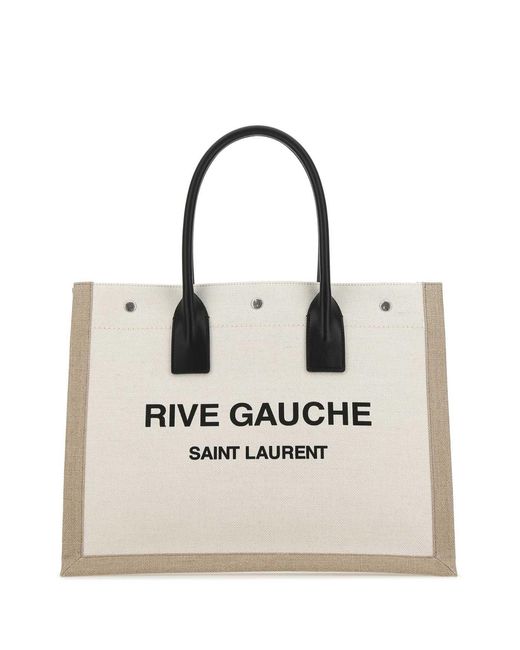 Saint Laurent Natural Sand Canvas Big Rive Gauche Shopping Bag for men