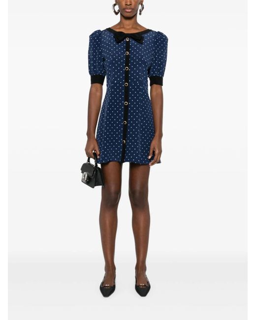 Alessandra Rich Blue Short Polka Dot Dress for men