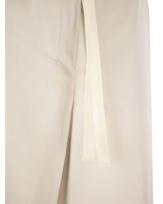 Max Mara Natural Smmargento Cotton Drawstring Trousers