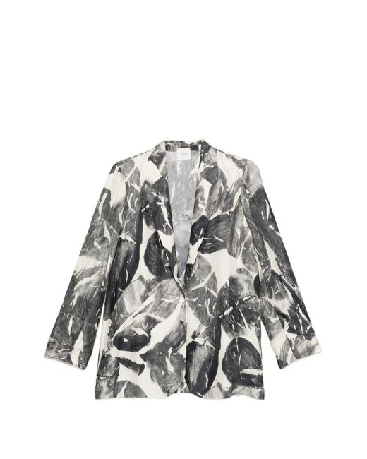 Alysi White Printed Single-Breasted Jacket