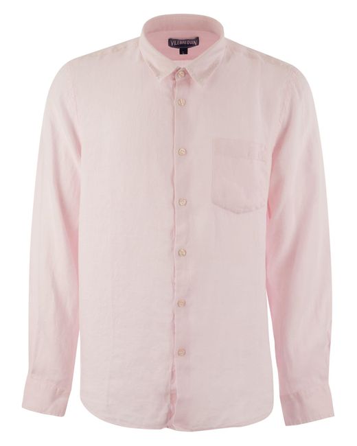 Vilebrequin Pink Long Sleeved Linen Shirt