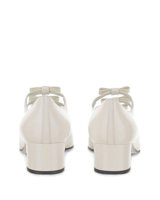 CAREL PARIS White Kinette Leder Mary Jane Pumps