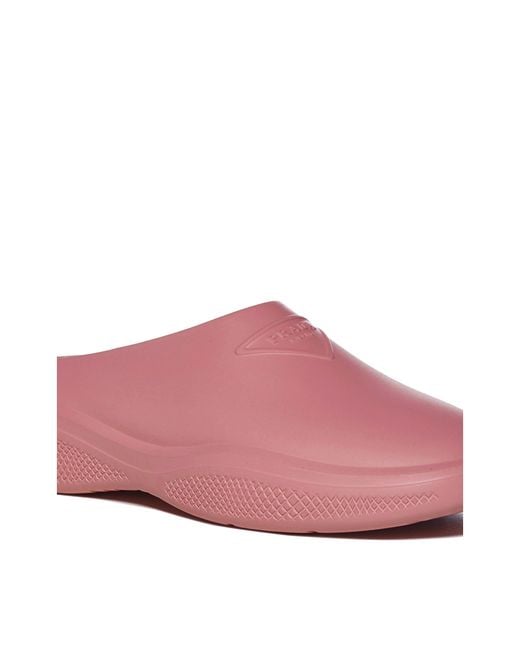 Prada Pink Dark Rubber Slippers