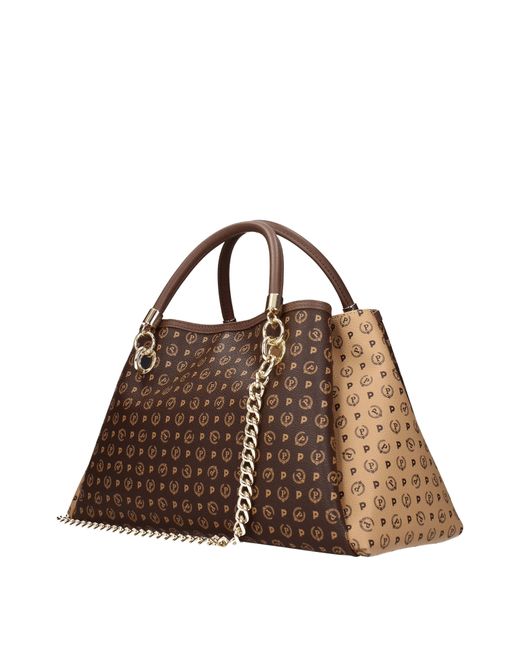 Pollini Brown Borse A Mano Donna Pvc Marrone