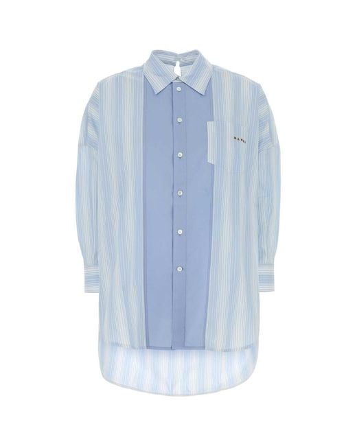 Marni Blue Regular Solid Shirt