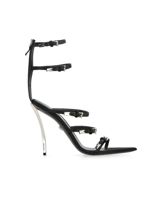 Versace Black Pointed-Toe Heeled Sandals