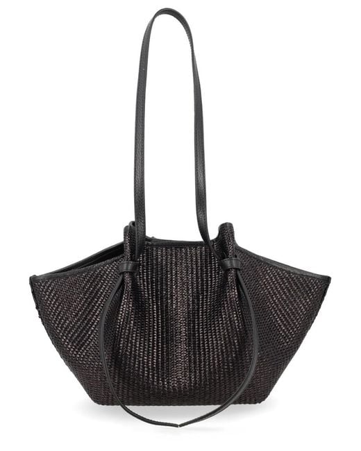 Yuzefi Black Raffia "mochi" Bag
