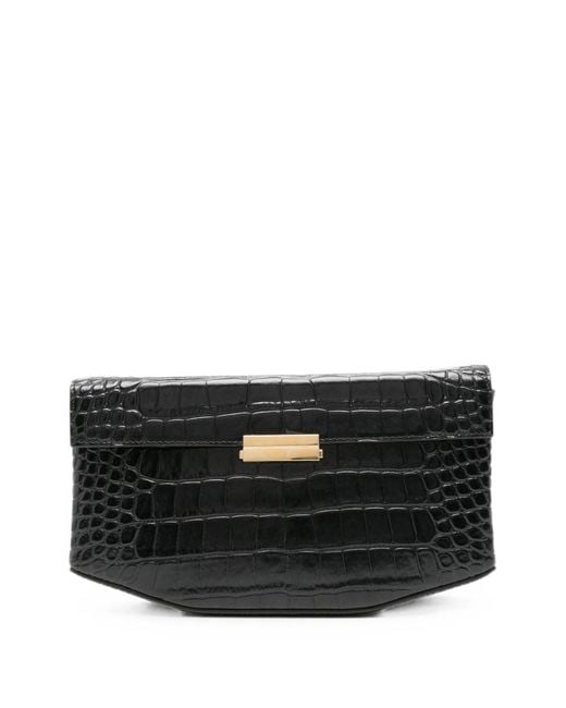 Totême Black Clip Leather Shoulder Bag