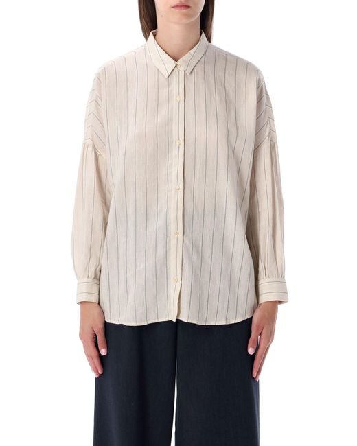 Sessun White Striped Cotton Lawn Shirt