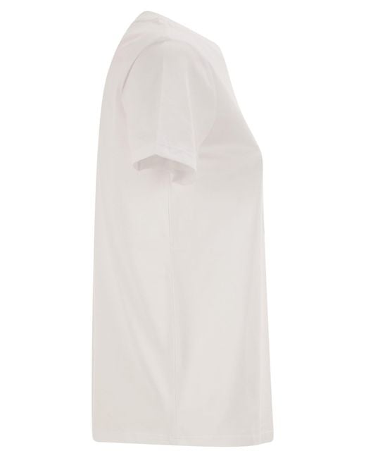 Max Mara White Papaia Cotton Jersey T Shirt
