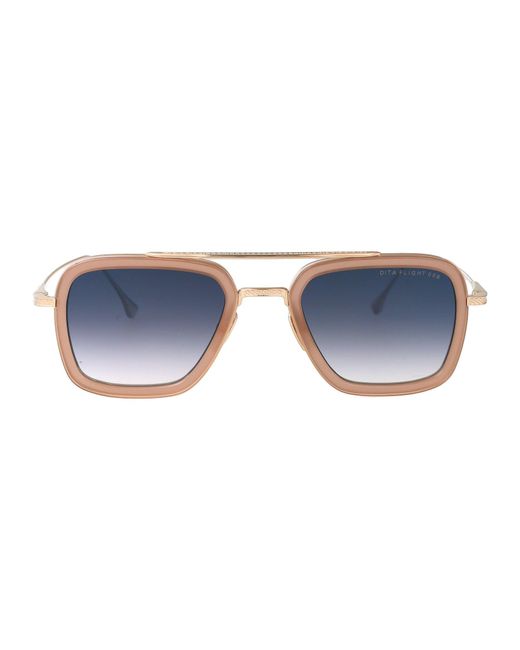 Dita Eyewear Blue Aviator Sunglasses 7806 U Gld Pnk Gld Pnk