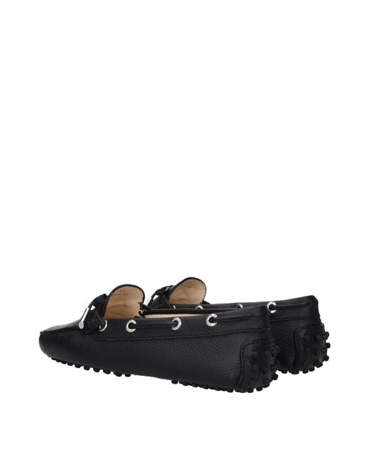 Tod's Black Moccasins Leather