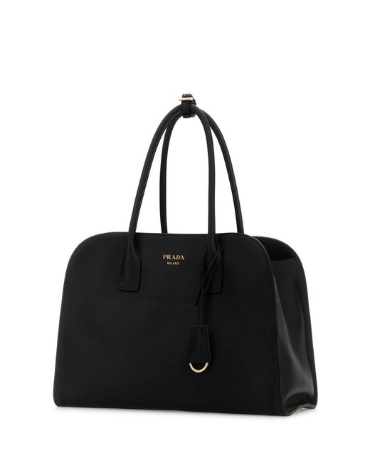 Prada Black Leather Medium Shopping Bag