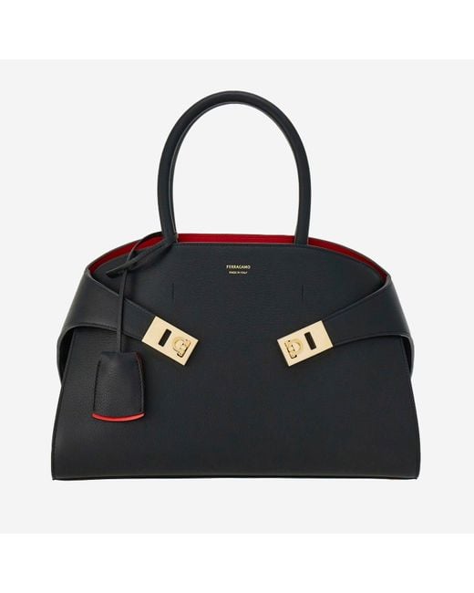 Ferragamo Black Hand Hug Bag