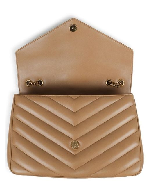 Saint Laurent Brown Mini Quilted Shoulder Bag