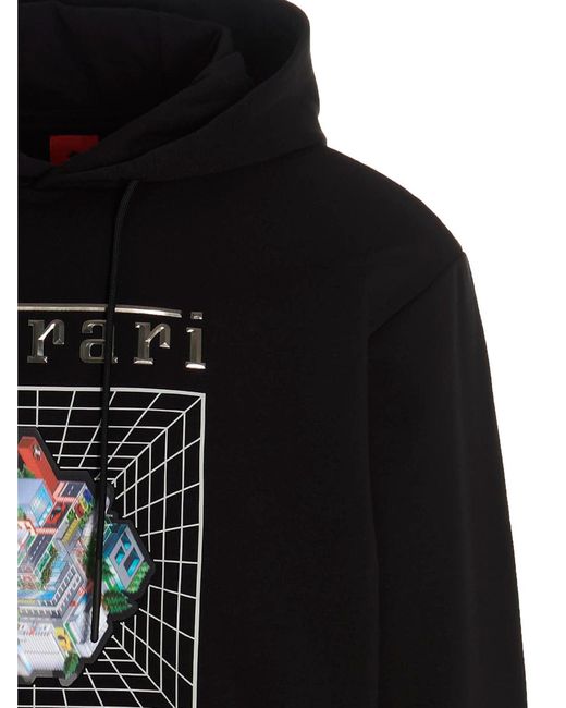 Ferrari Black 'maranello Cube' Hoodie